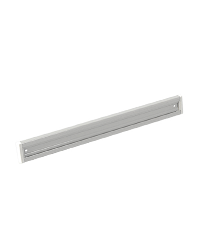 Rail portacolgadores 50 cm. Con topes laterales. Con tornillos. Blanco